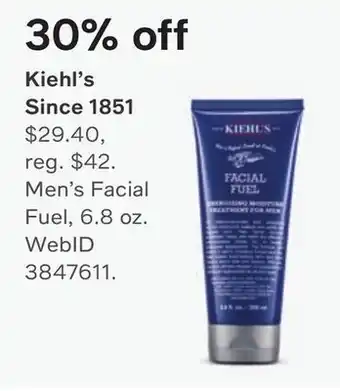 Macy's Kiehl's since 1851 facial fuel men's face moisturizer, 6.8-oz. offer