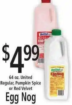 FoodFair United regular, pumpkin spice or red velvet egg nog offer