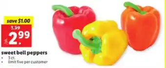 Lidl Sweet Bell Peppers 3 ct. offer