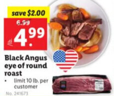 Lidl Black Angus Eye Of Round Roast offer