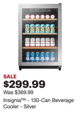 Best Buy Insignia™ - 130-can beverage cooler - silver offer