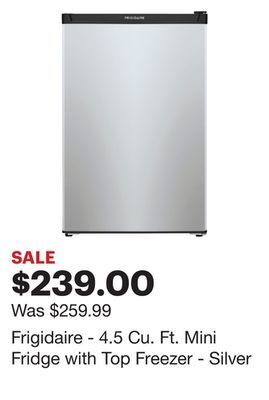 Best Buy Frigidaire - 4.5 cu. ft. mini fridge with top freezer - silver offer