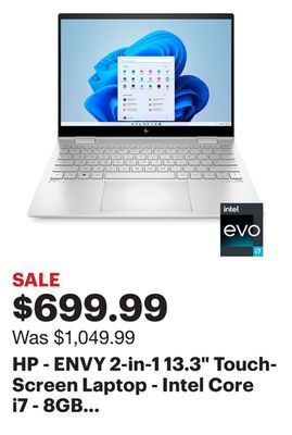 Best Buy Hp - envy 2-in-1 13.3" touch-screen laptop - intel core i7 - 8gb memory - 512gb ssd - natural silver offer