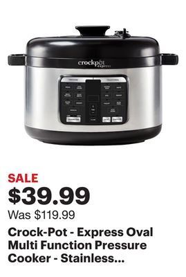 Best Buy Crock-pot - express oval multi function pressure cooker - stainless steel offer