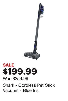 Best Buy Shark - cordless pet stick vacuum - blue iris offer