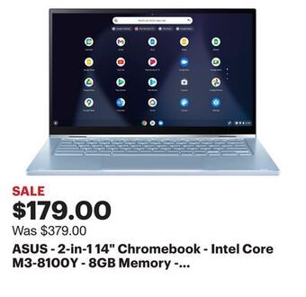 Best Buy Asus - 2-in-1 14" chromebook - intel core m3-8100y - 8gb memory - 64gb emmc - silver offer