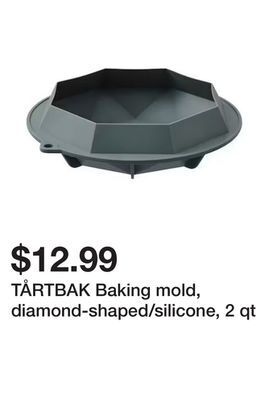 Ikea Tårtbak baking mold, diamond-shaped/silicone, 2 qt offer