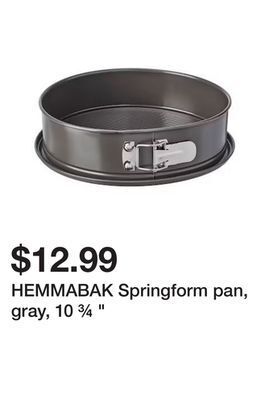 Ikea Hemmabak springform pan, gray, 10 ¾ " offer