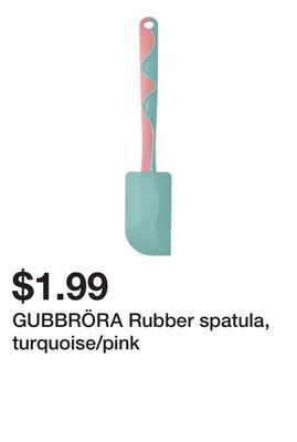 Ikea Gubbröra rubber spatula, turquoise/pink offer