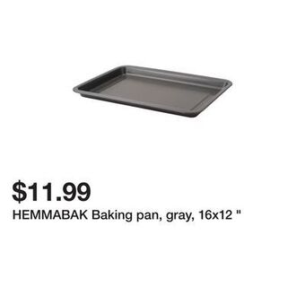 Ikea Hemmabak baking pan, gray, 16x12 " offer