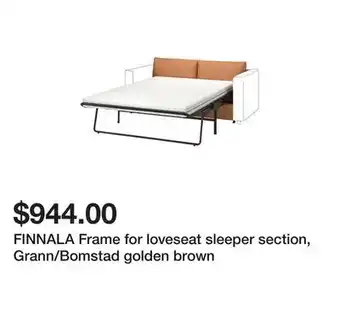 Ikea Finnala frame for loveseat sleeper section, grann/bomstad golden brown offer