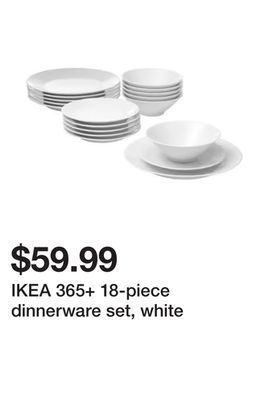Ikea Ikea 365+ 18-piece dinnerware set, white offer