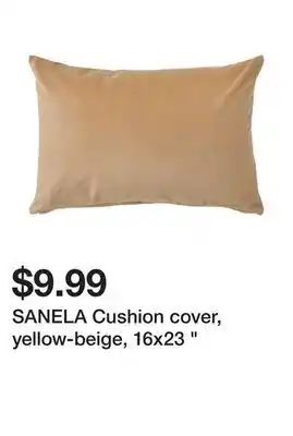 Ikea Sanela cushion cover, yellow-beige, 16x23 " offer