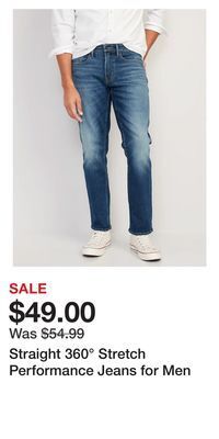 Old Navy Straight 360° stretch performance jeans for men offer