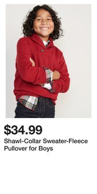 Old Navy Shawl-collar sweater-fleece pullover for boys offer
