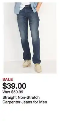 Old Navy Straight non-stretch carpenter jeans for men offer
