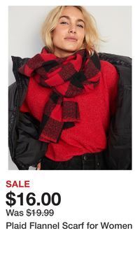 Old Navy Plaid flannel scarf for women offer