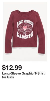 Old Navy Long-sleeve graphic t-shirt for girls offer