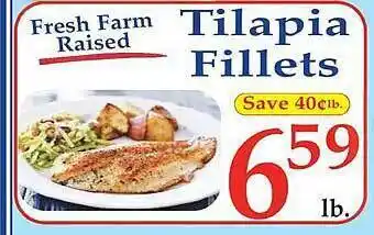 Market Basket Tilapia fillets fresh farm raised offer