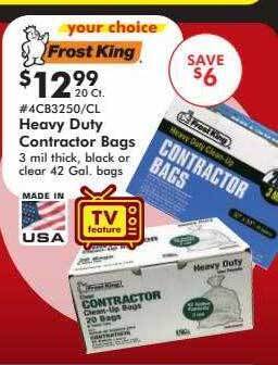 Valu Home Centers Frost king heavy duty contractor bags offer