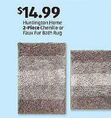 Aldi Huntington home 2-piece chenille or faux fur bath rug offer