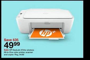 Target Hp deskjet 2734e wireless all-in-one color printer scanner and copier offer
