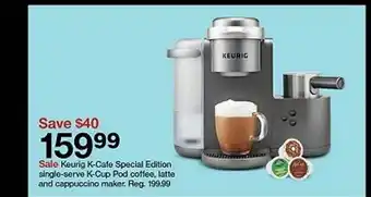 Target Keurig k-cafe special edition single-serve k-cup pod coffee latte and cappuccino maker offer
