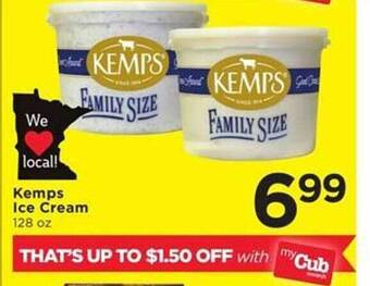 Cub Foods Kemps ice cream offer