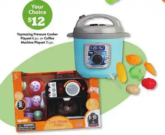 Family Dollar Toymazing pressure cooker playset coffee machine playset offer
