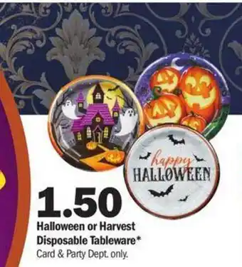 Meijer Halloween or harvest disposable tableware offer
