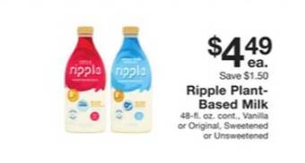 Fairway Store Market Ripple plant-based milk offer