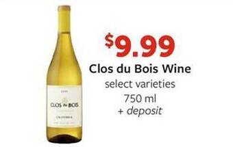 Fareway Clos du bois wine offer