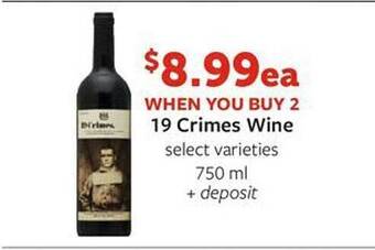 Fareway 19 crimes wine offer