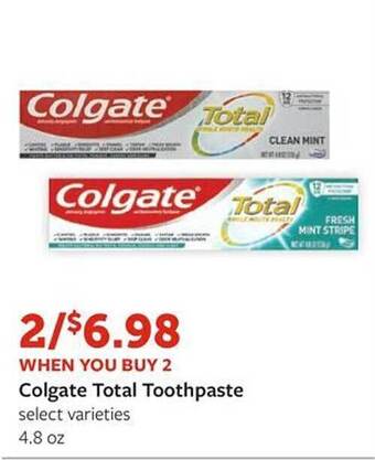 Fareway Colgate total toothpaste offer