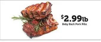 Fareway Baby back pork ribs offer