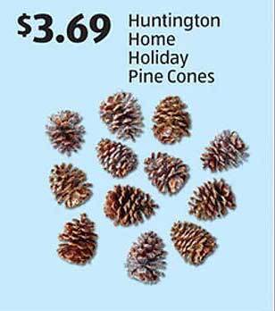 Aldi Huntington home holiday pine cones offer