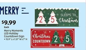Aldi Merry moments led holiday countdown sign offer