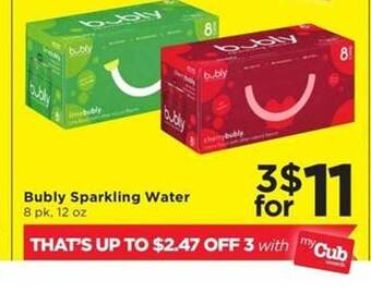 Cub Foods Bubly sparkling water offer