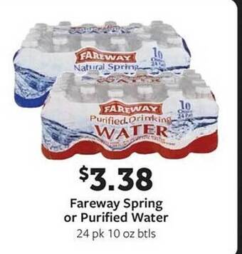 Fareway Fareway spring or purified water offer