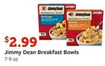 Fareway Jimmy dean breakfast bowls offer