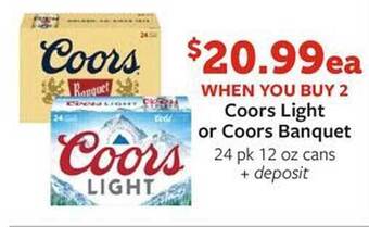 Fareway Coors light or coors banquet offer