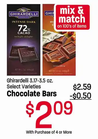 Lin's Market Chocolate Bars Ghirardelli 3.17-3.5 oz. offer