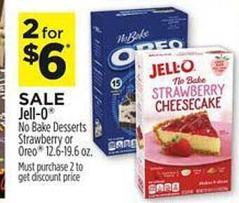 Dollar General Jell-o no bake desserts strawberry or oreo offer