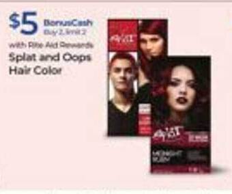 Rite Aid Splat and oops hair color offer
