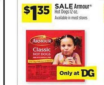 Dollar General Armour hot dogs offer