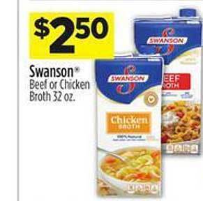 Dollar General Swanson beef or chicken broth offer