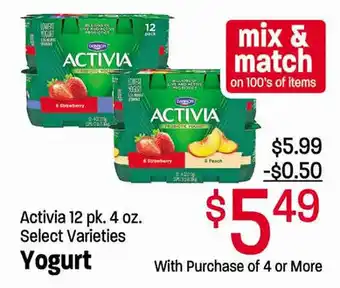 Yogurt Activia 12 pk. 4 oz.