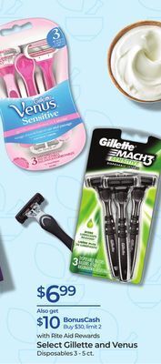 Rite Aid Select gillette and venus offer
