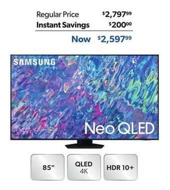 Sam's Club Samsung qn85bd-series neo qled 4k smart tvs with quantum 24x hdr** offer
