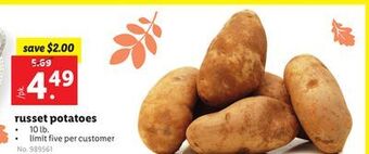 Lidl Russet potatoes offer